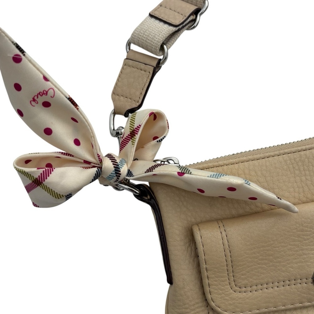 Coach Cream Pebbles Leather Crossbody Bag Adjustable Strap Purse - Picture 3 of 11
